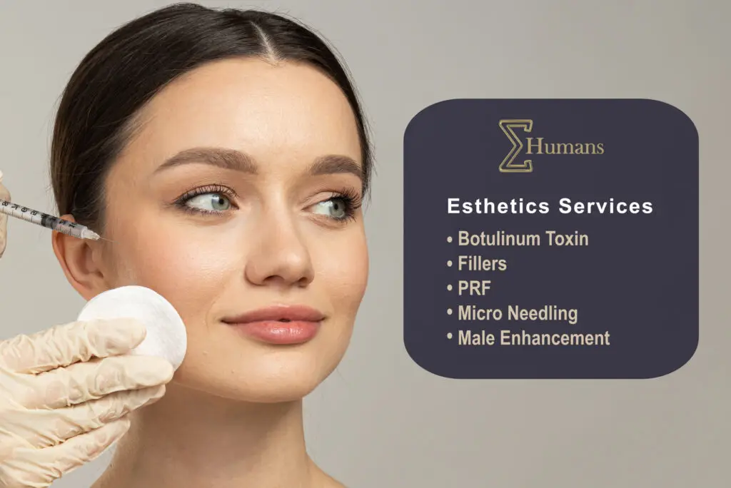 Esthetics Services otox, fillers, PRF, microneedling and male enhancement services